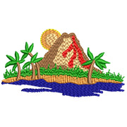 Vacation Scene digitized embroidery design