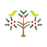 Swiss Folk Art with Birds and Tree