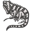 Iguana Sketch digitized embroidery design