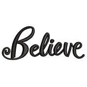 Believe digitized embroidery design