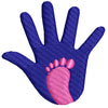 Dad Hand and Baby Foot digitized embroidery design