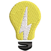 Electrical Bulb digitized embroidery design