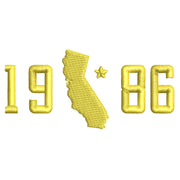 California 1986 digitized embroidery design