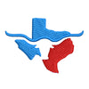 Texas Long Horn Logo digitized embroidery design