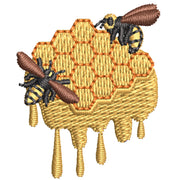 Honeycomb with Bees