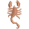 Beige Scorpio Logo digitized embroidery design