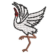 Red Crane Icon digitized embroidery design