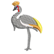 Crowned Crane digitized embroidery design