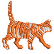 Striped Cat Icon digitized embroidery design