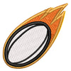 Flaming Rugby digitized embroidery design