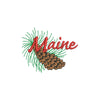 USA State Flower Maine Pine Cone and Tassel