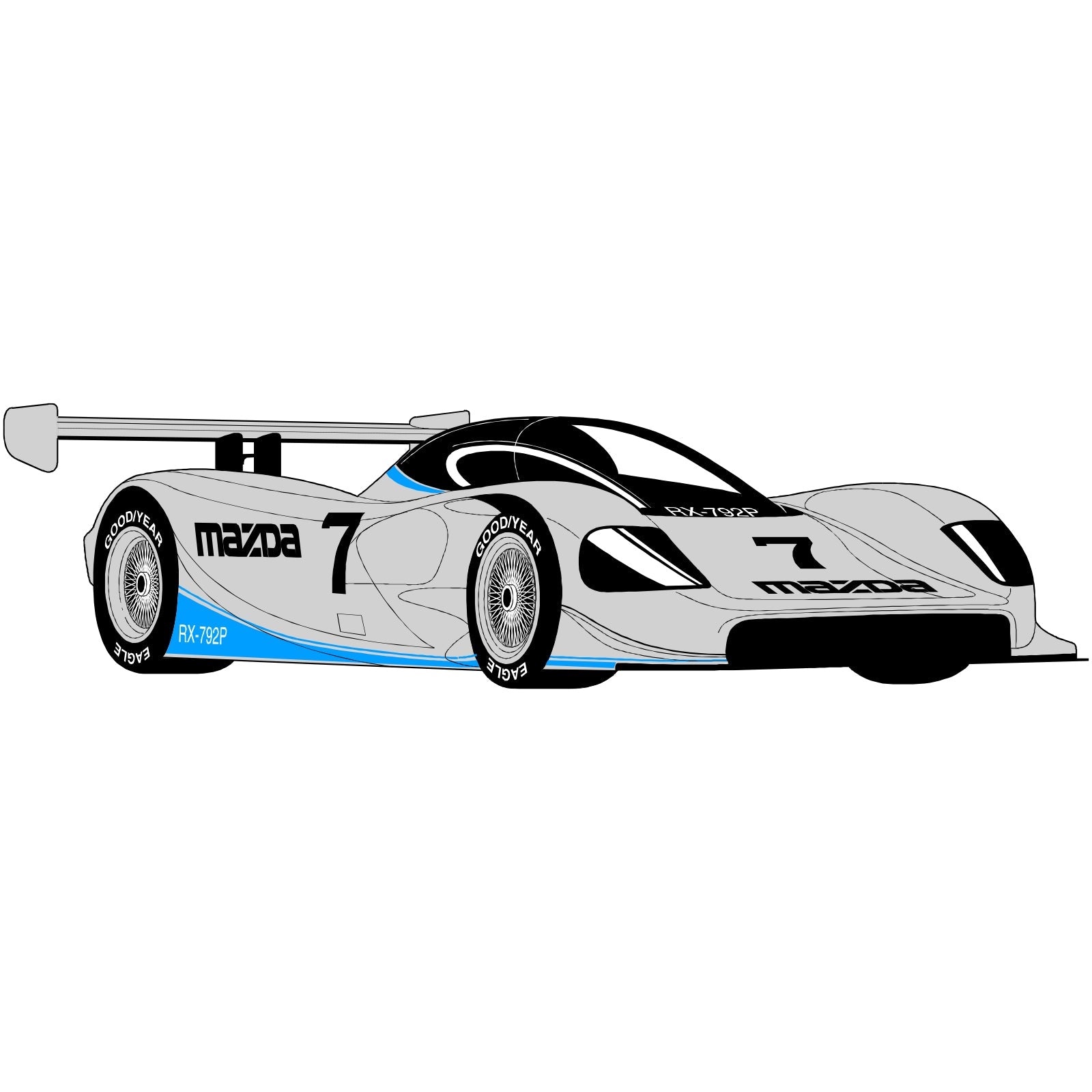 Ready-to-Use Mazda Race Car DTG Printing Design at e4Caps – e4Caps.com