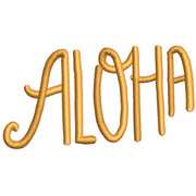 Artistic Aloha Logo digitized embroidery design