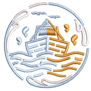 Sea Fishing Boat digitized embroidery design