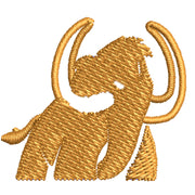 Golden Mammoth Logo digitized embroidery design