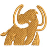 Golden Mammoth Logo digitized embroidery design