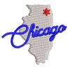 Chicago Map Logo digitized embroidery design