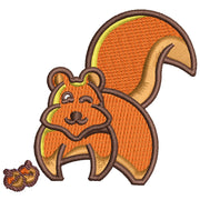 Squirrel with nuts digitized embroidery design