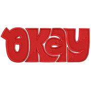 Artistic Okay Logo digitized embroidery design