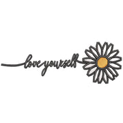 Love Your Self Daisy digitized embroidery design