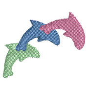 Colorful Dolphin Logo digitized embroidery design