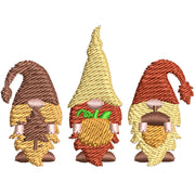 Fall Gnomes digitized embroidery design