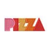 Stylish Pizza Logo digitized embroidery design