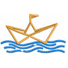 Paper Boat digitized embroidery design