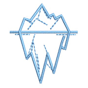 Linear Iceberg digitized embroidery design