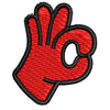 Red Ok Gesture digitized embroidery design