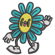 Happy Flower Character digitized embroidery design