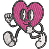 Happy Heart Character digitized embroidery design