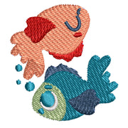 Cartoon Goldfish Icon digitized embroidery design