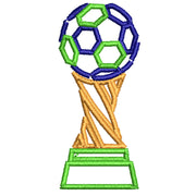 Soccer Ball Trophy digitized embroidery design