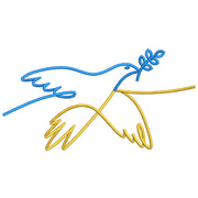 Peace Symbol with Bird digitized embroidery design