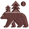 Bear With Pine Tree digitized embroidery design