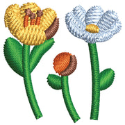 Cute Flowers digitized embroidery design