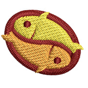 Two Fish Logo digitized embroidery design