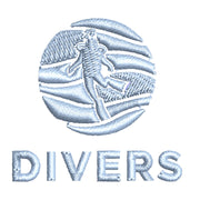 Aqua Divers Logo digitized embroidery design