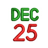 Christmas Date on Calendar digitized embroidery design