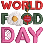 World Food Day digitized embroidery design