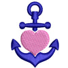 Heart Anchor digitized embroidery design