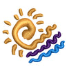 Artistic Europe Sunshine Icon digitized embroidery design