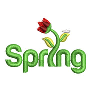 Spring Logo digitized embroidery design