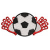 Soccer Ball And Gloves digitized embroidery design