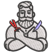 Barber Man digitized embroidery design