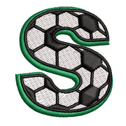 Soccer S digitized embroidery design