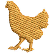 Chicken Silhouette digitized embroidery design