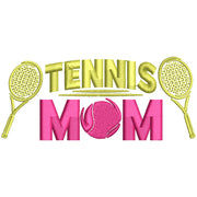 Happy Tennis Mom digitized embroidery design