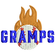 Gramps Flaming Baseball